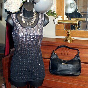 Silver Sequin Ombre Tank Top